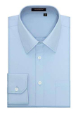HISDERN Camicia Uomo Maniche Lunghe Camicie Regolare Fit Casual Uomo Camicie Blu Chiaro XL