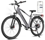 HITWAY 29” Bicicletta Elettrica Uomo, Batteria Rimovibile da 36V 12,8Ah, Autonomia 50-80KM, Motore 250W 25 km/h, Bici Elettrica a 7 Velocità con APP, Pedelec MTB Città E Bike per Adulti