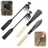 HIULLEN 4 Pezzi Attrezzi Giardinaggio, Utensili da Giardino, Set di Attrezzi da Giardino Mini Pala Rastrello Vanga Set Attrezzi da Giardino Paletta per Utensili da Giardino Come Piante Trapianto