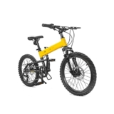 HJUGHPN Biciclette Bicicletta, 20 Pollici Pieghevole Mountain Bike a 6 velocità Shock Assorbente Bici da Fondo(Yellow)