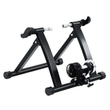 HOMCOM Rullo per Bicicletta Pieghevole per Allenamento a Casa, Rullo per Bici Salvaspazio, Rulli per Bici da Corsa in Acciaio per Ruote da 26”-28”, 54.5×47.2×39.1cm Nero