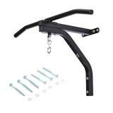 HOMCOM Staffa Supporto per Sacco da Boxe con Barra per Trazioni, Attrezzo da Palestra per Allenamento a Casa Portata 130kg, 93x47x51cm, Nero