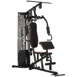 HOMCOM Stazione Fitness con Pesi da 45kg in Acciaio, Panca Multifunzione Palestra Casa per Allenamento e Professionale, 170x104x205cm, Nero