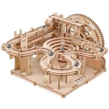 HOTUT Puzzle 3D in Legno, Pista a Ruota Idraulica, Fai-da-Te Pista per Biglie Kit di Costruzione Modello Meccanico, kit di Modelli 3D per adulti 4 Steel Balls, Giocattoli Educativi Regalo per Bambini