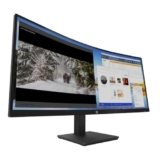 HP M34d Monitor Curvo da 34 pollici, risoluzione WQHD da 3440 x 1440p, Antiriflesso, Pannello VA da 100z, 5 ms, 200 nits, VESA 100×100 mm, Alimentazione USB-C, HDMI 2.0, Displayport, USB-A, Nero