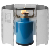 H&S Paravento per Fornello a Gas da Campeggio – 10 Piastre Proteggi Fiamma per Fornelletto da Esterno – Accessori per Fornellino Cucina da Campeggio – in Alluminio Pieghevole