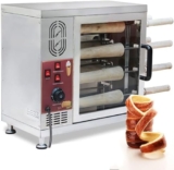 HSRG Forno Commerciale per Torta con Camino, Macchina per Grigliare Il Pane con Camino da 3000 W con Rullo da 16 Pezzi, Tostapane per Ristorante, Cucina Domestica, Snack Bar