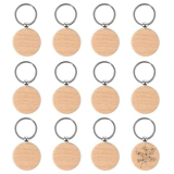 HULAGU 12 Pezzi Portachiavi in Legno da Decorare Portachiavi Personalizzato Fai da Te Decorazione Appesa Portachiavi Legno Grezzo da Incidere per Borsa Cellulare Porta Zaini Chiavi della Macchina
