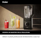 Haier Frullatore I-Master Serie 5, Funzione Ice Crush, Smoothie, 5 velocità variabili, pulizia automatica, caraffa in vetro da 1,7 L, Personal Jug 0,6 1200 W [Nero]