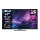 Haier Mini LED 4K UHD M90EUX 65” Smart TV, Google TV, Dolby Atmos e Dolby Vision, 144Hz, HDR 10, Google TV, Processore Quad Core, Bluetooth 5.1, DBX TV, HDMI 2.1 x 4 [2024]