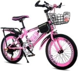 HaoAMZ Bici per Bambini Bicicletta da Esterno per Bambini ， 20 Pollici ， Telaio per Bicicletta Ad Alto Tenore di Carbonio per Ragazzi E Ragazze ， per Biciclette di 9-14 Anni,Rosa
