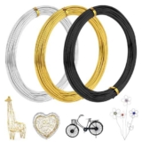 Haocjanc 3 Pezzi Filo per Artigianato, 2mm*10m Filo di Alluminio, Filo per Bonsai, Filo Flessibile e Pieghevole per La Creazione di Gioielli, Artigianato Fai da Te, Creazione di Bonsai(3 Colori)