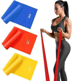 Haquno Elastico Fitness (3 Pezzi) 1.5M/1.8M/2M,con 3 Livelli di Resistenza, è Ideale per Yoga, Pilates, Allenamento di Forza e flessibilità e Stretching……