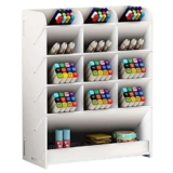 Hggzeg Portapenne bianco scatola portaoggetti multifunzionale organizer da scrivania per scrivania portapenne per scuola, casa, ufficio, forniture artistiche (PB12 bianco)