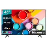 Hisense 43″ UHD 4K 2022 43A6FG, Smart TV VIDAA 5.0, HDR Dolby Vision, Controlli vocali Alexa / Google Assistant, Tuner DVB-T2/S2 HEVC 10, lativù 4K