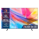 Hisense 75″ QLED 4K 2023 75A72KQ, Smart TV VIDAA U6, Dolby Vision, HDR 10+, Game Mode Plus, Alexa Built-in, VIDAA Voice, Tuner DVB-T2/S2 HEVC 10, lativù 4K