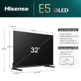 Hisense TV 32″ QLED FHD 32E53NQT, Smart TV VIDAA U6, HDR10, Game Mode, Dolby Atmos, Works with Alexa, Tuner DVB-T2/S2 HEVC 10, lativù