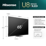 Hisense TV 65″ Mini-LED 4K 65U8NQ, Smart TV VIDAA U8, Dolby Vision IQ, HDR 10+, 144Hz Game Mode PRO, Dolby Atmos Multi Channel Surround 2.1.2, Alexa Built-in, VIDAA Voice, Tuner DVB-T2/S2 HEVC 10