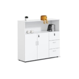 Home Office File Cabinet con partizione di archiviazione e bloccaggio cassetti schedario per nizzazione di file e stampante Storage Armadio basso con cartelle di file Colore bianco