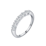 Homxi Anelli Fedi Nuziali Oro Bianco Donna 9Kt 375, 3x3mm Rotondo con Moissanite, Anello Donna Matrimonio Argento Misura 22(62mm)