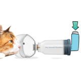ICARE-PET Camera per inalatore di aerosol per Gatti per Gatti e Cani di Piccola Taglia, Maschera Canina con distanziatore per inalatore per Problemi di asma per Animali Domestici (Modello Base)