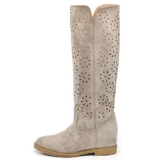 IF Fashion Stivaletti da Donna Zeppa Interna Traforati Primaverili Estivi Camoscio LY81-1 beige N.37