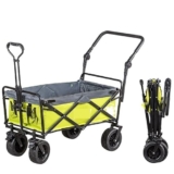 IGZVMBO Carrello Carrello Carrello Esterna Pieghevole Utility Wagon Carrello da Giardino Pieghevole Pull Wagon Heavy Duty Camping Cart Camping Cart Garden Wagon