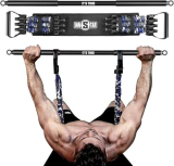 INNSTAR Banda di Resistenza Regolabile con Barra Carico Massimo 360 kg – per l’allenamento a casa e in palestra, Panca Palestra Portatile per Addestramento di Petto e Braccio Muscolo (Blu-48KG)