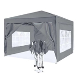 ISE Gazebo 3×3, Gazebo Pieghevole, Gazebo 3×3 Pieghevole Impermeabile, Robusto UV50+,Tende per Eventi e Tendoni, Tenda per Giardino/Feste/Campeggio/Festival/Birra/Picnic/Matrimonio (Grigio)