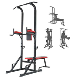ISE Power Tower&Panca Regolabile Palestra, Stazione Fitness Multifunzione&Sbarra Trazioni, Chin Up Pull UP Station, Dip Station, Trazioni&Panca Piana, Rack Trazioni/Palestra Multifunzione Casa, 120KG