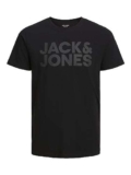 JACK & JONES JJECORP LOGO TEE SS O-NECK NOOS, T-Shirt Uomo, Nero (Black Fit:Slim/Large Print/Black), M
