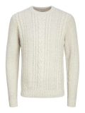 JACK & JONES Jjcraig Knit Crew Neck Aw24 Maglione Lavorato a Maglia, Melange Bianco, S Uomo