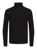 JACK & JONES Jjcraig Knit Roll Neck Aw24 Maglione Lavorato a Maglia, Nero, S Uomo