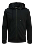 JACK & JONES Jjebasic Sweat Zip Hood Noos Felpa Sportiva con Cappuccio, Nero, XL Uomo