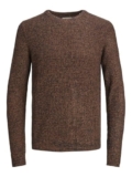 JACK & JONES Jjelewis Knit Crew Neck SN Maglione Lavorato a Maglia, Mocha Bisque. Dettagli: Blazer Blu Navy Intrecciato, XL Uomo