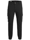 JACK & JONES Jjipaul Jjflake AKM 542 Black PS Noos Pantaloni, Nero, 48W x 32L Uomo