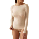 JADEA Maglia Donna in Modal e Cashmere Scollo a Barca, Comoda e Avvolgente Latte, S