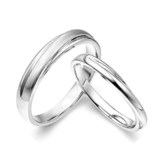 JPXXFM Anelli per coppie, anello PT950 Platinmatt Eternity Engagement