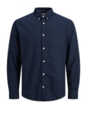 Jack & Jones JJEOXFORD Shirt L/S S21 Noos Camicia, Navy Blazer/Fit: Slim Fit, M Uomo