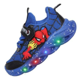 Jasmeko Scarpe Bambino Luminose con Luci LED Scarpe da Ginnastica per Bimbo da Bambino Sneaker Sportiva da Corsa Atletica (A-Blue,25)