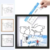 Jastown 20 * 20cm Adventure Archive Box,salvadanaio Viaggio con Slot,Scatola ricordi Viaggio,scatole Legno,Scatola di Raccolta di Viaggi, Scatola di Ombra del Biglietto,Memory Box Frame (Nero)