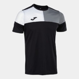 Joma Maglia a Manica Corta Uomo Crew V Nero Grigio Bianco
