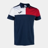 Joma Polo m/c Uomo Crew V Blu Navy Rosso Bianco