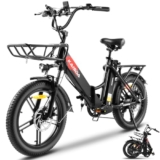 KAISDA Bici Elettrica Pieghevole 20 Pollici, Bicicletta Elettrica Adulto, 20” ×3.0” Fat Tire Bici Elettrica, LCD-Display, 7 Velocità, 250W Batteria Rimovibile 36V 20.8Ah Autonomia bis zu 100 km