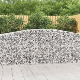KLYEON Cesti Gabbioni ad Arco 10 pz 400x50x100/120 cm Ferro Zincato,Cesti gabbione in Ferro zincato Barriere Decorative e fonoassorbenti per Giardino e Cortile 400 x 50 x 100/120 cm Vasi e fioriere