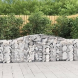 KLYEON Cesti Gabbioni ad Arco 15 pz 400x30x100/120 cm Ferro Zincato,Gabbia in Filo Metallico con Ganci rinforzati per muri di contenimento e Barriere da Giardino Vasi e fioriere