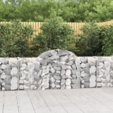KLYEON Cesti Gabbioni ad Arco 20 pz 200x30x80/100 cm Ferro Zincato,Barriera da Giardino in Gabbioni Resistente e Fonoassorbente per Tutelare Il Tuo Spazio Verde Vasi e fioriere