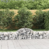 KLYEON Cesti Gabbioni ad Arco 20 pz 200x50x40/60 cm Ferro Zincato,Ceste Gabbie Antivento e Pioggia: Una Barriera Giardino Elegante per Ogni Stagione Vasi e fioriere