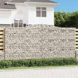 KLYEON Cesti Gabbioni ad Arco 6 pz 400x50x200/220 cm Ferro Zincato,Cesti Gabbioni Decorativi: Muro di Contenimento Fonoassorbente in Ferro per Giardini Vasi e fioriere