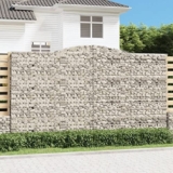 KLYEON Cesti Gabbioni ad Arco 6 pz 400x50x220/240 cm Ferro Zincato,Barriera da Giardino in gabbione Stabile e Decorativa Resiste a Vento e Pioggia Vasi e fioriere